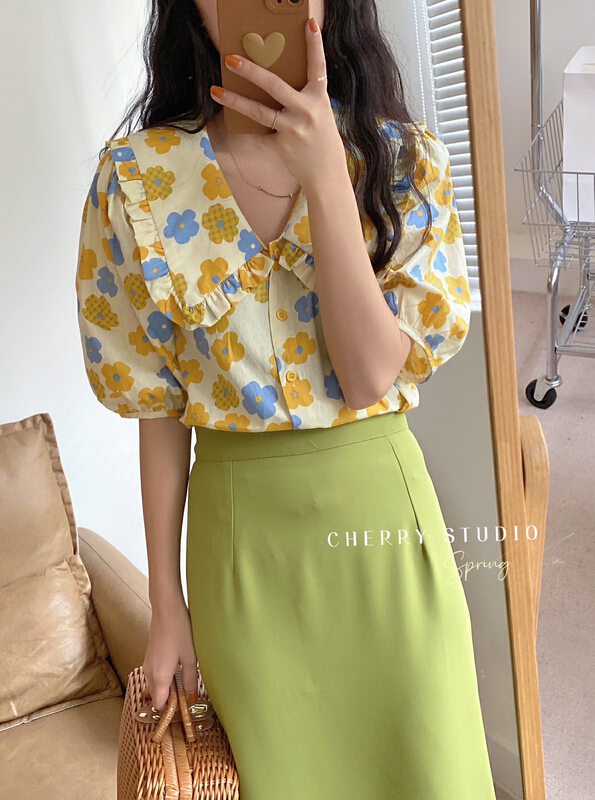 [cherrystudio] broken flower doll collar age reducing shirt (only small shirts) 5094# HBx