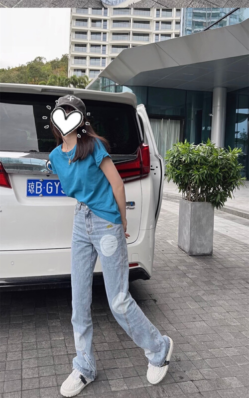 New year in early spring! [laga] fashion personalized letter jeans 019# JJ