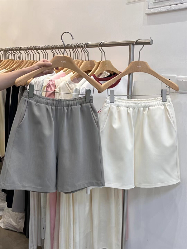 [xhm] solid color, simple and versatile, slim casual shorts 2028# zjy