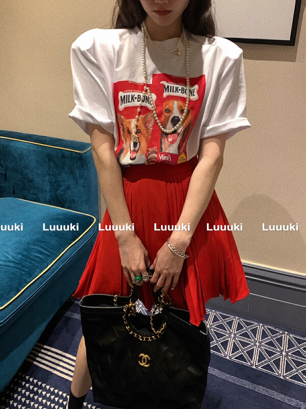New year in early spring! [luuki] Korean solid color pleated skirt 28002# ozq