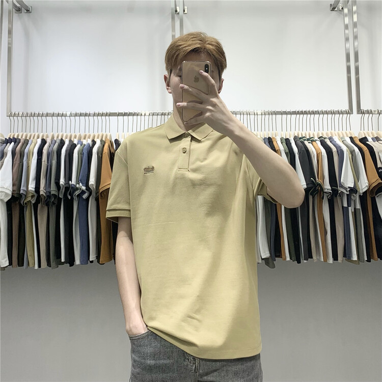 New in early summer! [wild club] simple and versatile embroidered polo shirt b9604# ZZL