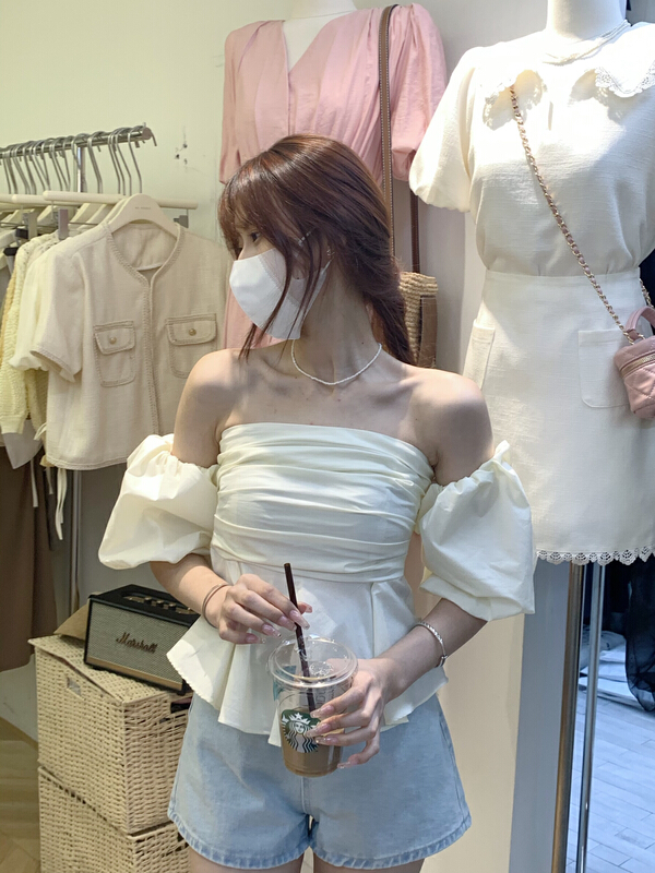 [as] Super fairy bubble sleeve bra shirt a2226# hjy