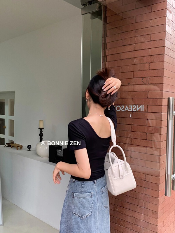 [Bonnie] front and back basic versatile short sleeve T-shirt 2331# XYJ