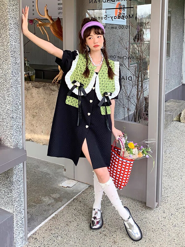 [jun.t] doll neckline dress (with bow) 5991# PCZ