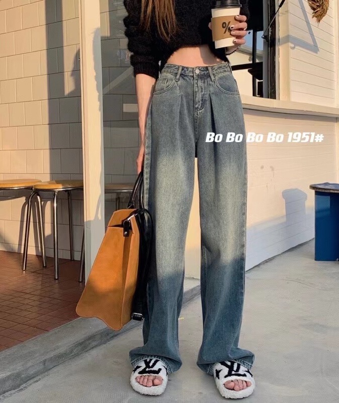 Popular upgraded thin fabric~ [Bobo] Korean loose skinny jeans 5955-1# cqw