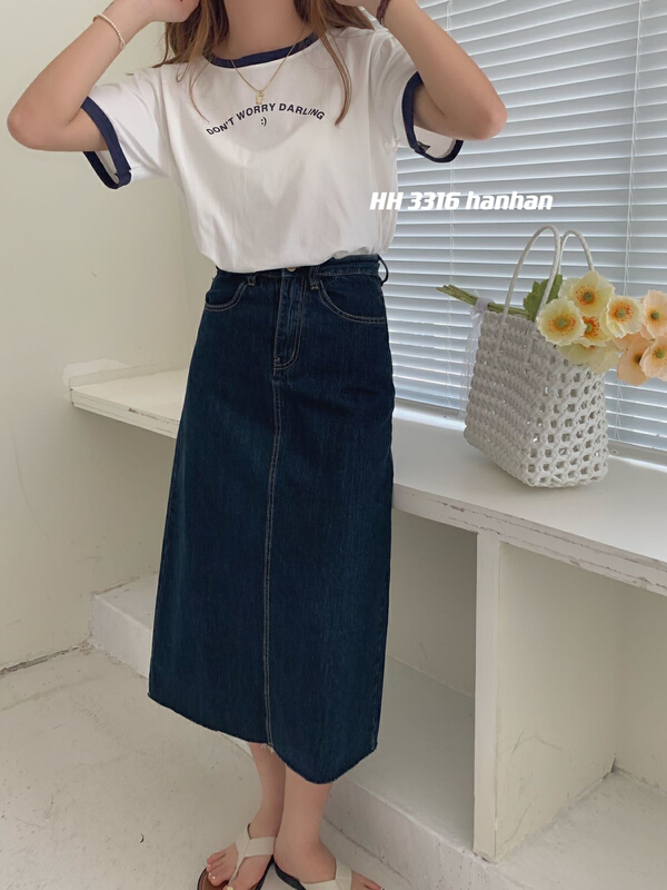 New year in early spring! [HH] round neck versatile letter color blocking short sleeve T-shirt 3316# L