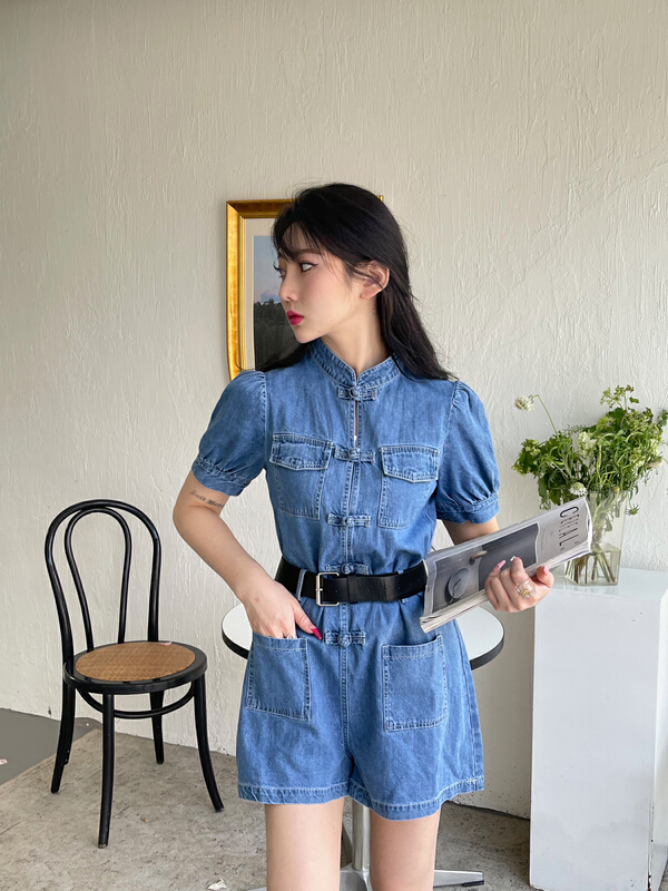 New in early summer! [mi2] Korean simple and versatile Jumpsuit (with belt) e9280# JJ