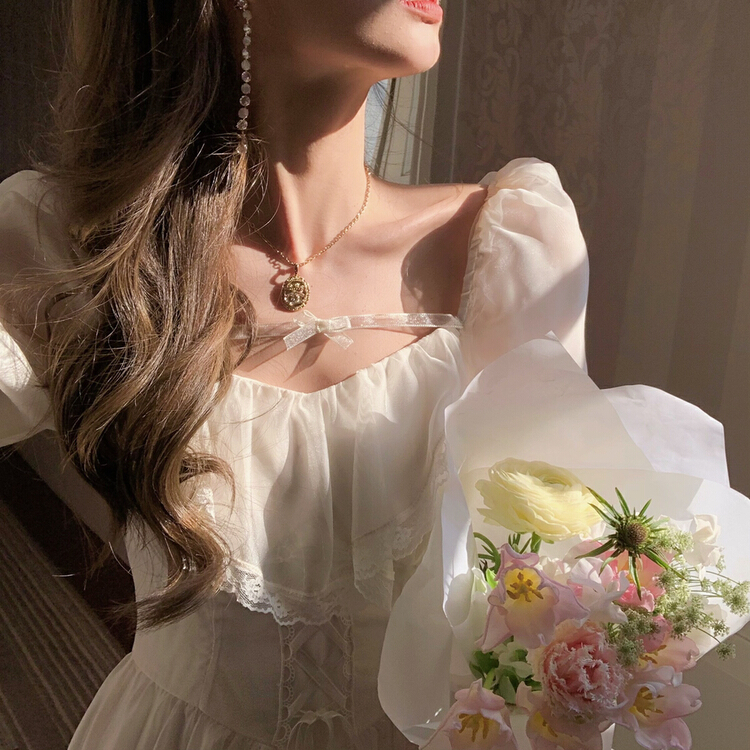 New year in early spring! [Yingying new clothes] lotus leaf edge lady sweet slim dress 6865# hjy