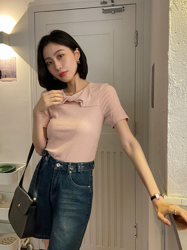 New in early summer! [C for her] Korean hollow out clean color sweater 5167# XJ