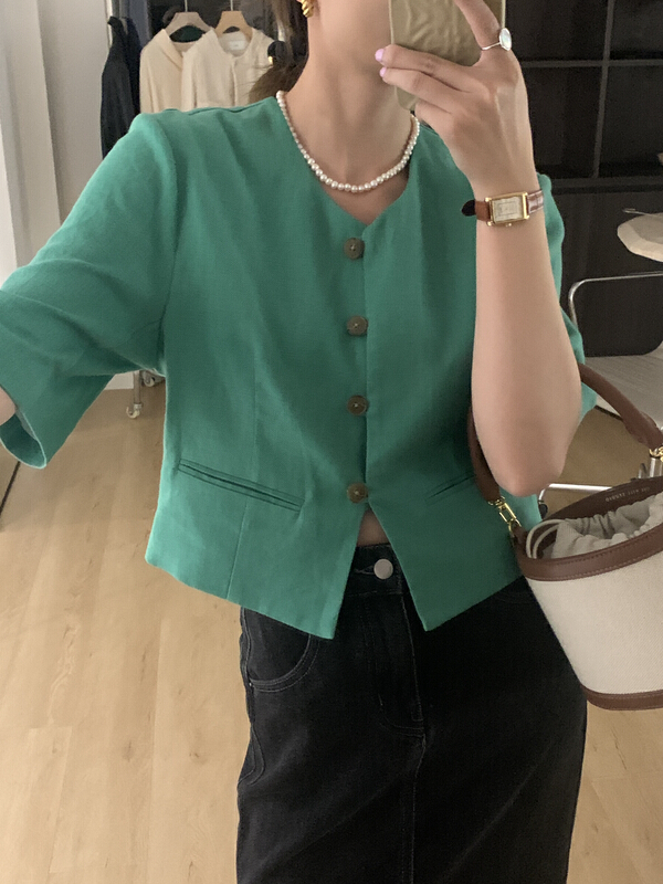 [on line] Korean style retro design, small minority shirt 6391# lwy