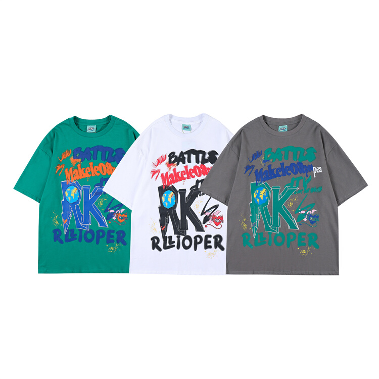 [BNL] men's and women's personalized letter printed short sleeve T-shirt 619# ZZL