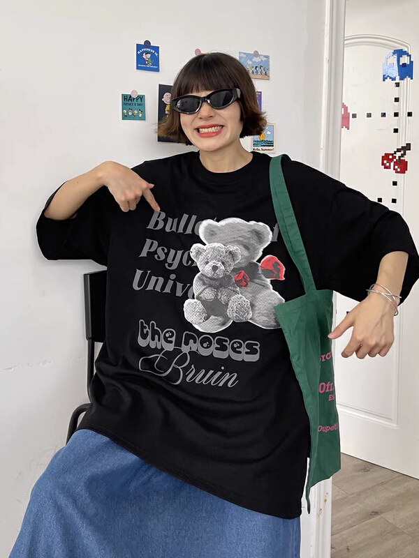 New in early summer! [lab eeda] bear print crew neck short sleeve T-shirt 3011# ozq