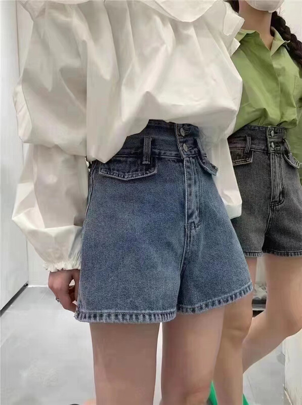 [oz] Korean high waist versatile denim shorts (with belt) 3606# XJ