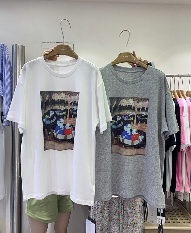 New year in early spring! [hm.makai] Korean loose print short sleeve T-shirt 935# ozq