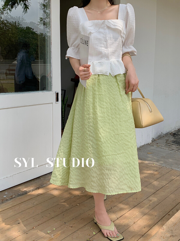 New in early summer! [SYL] Korean elastic waist versatile skirt 5085# L