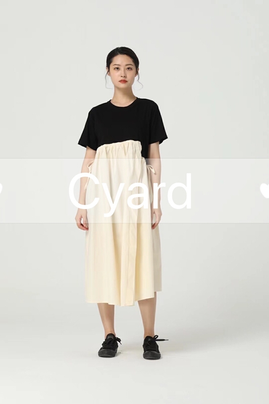 [cyard] Korean Ladies' patchwork color contrast dress 90006# L
