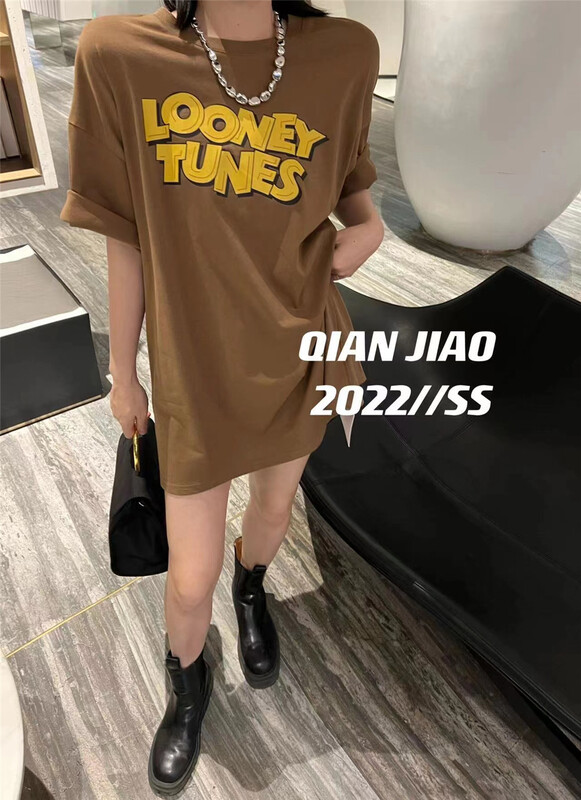 【千嬌】卡通印花時尚短袖T恤(不含項鍊)  6895#  PCZ