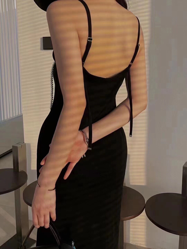 [Hello] temperament suspender split small sexy dress ys-6326# lwy