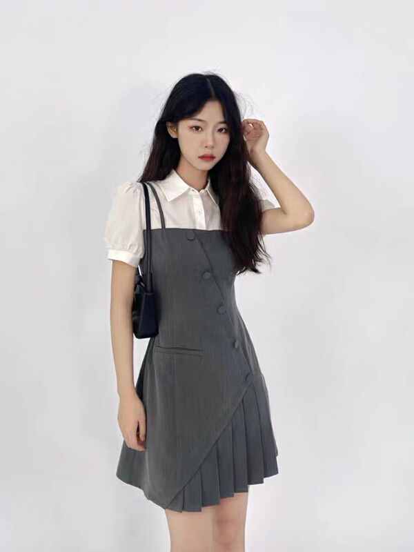 [jun.t] fake two pieces of French minority design high-quality short dress 5967# PCZ