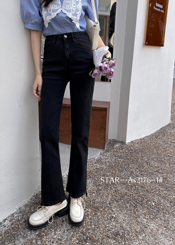 【STAR】氣質修身顯瘦喇叭牛仔褲  AS2176-1#  CLS