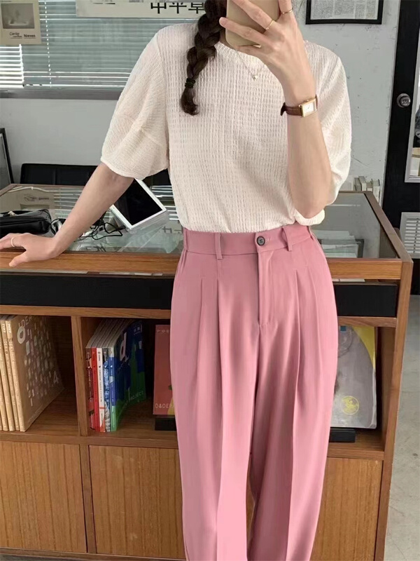 [are you] Korean round neck comfortable short sleeve T-shirt ys1-909# ll