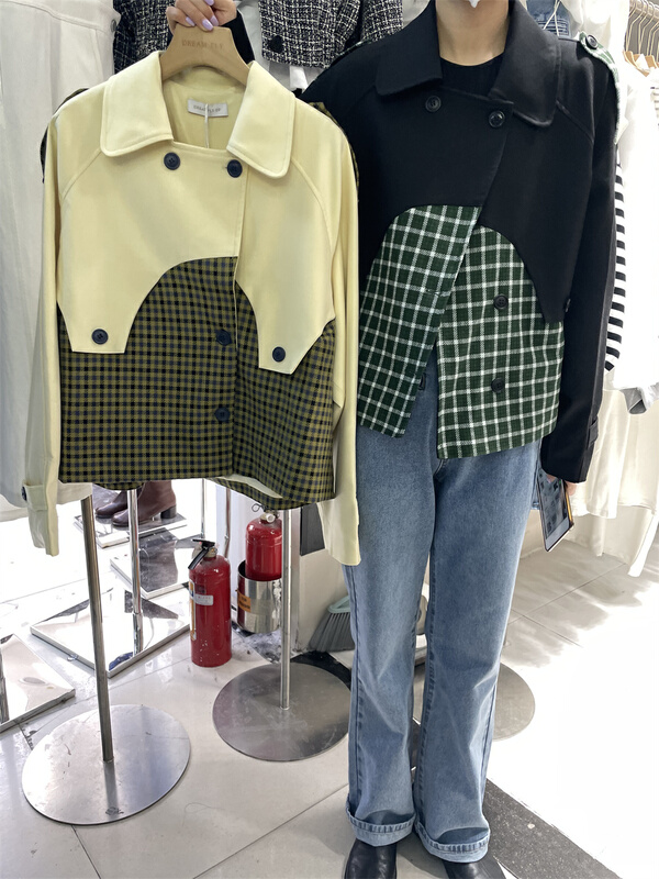 New year in early spring! [dream fly] minority design splicing jacket 61010# XJ
