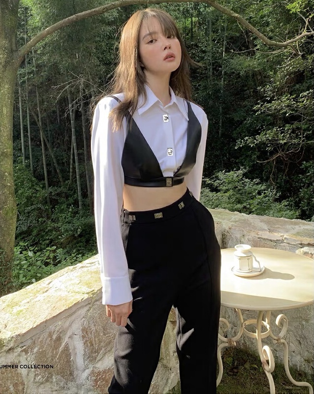New year in early spring! [m.zz] temperament color contrast short PU leather jacket 8535# LSW