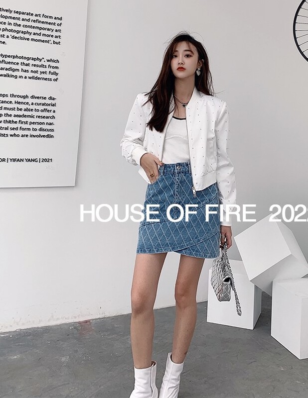 goods in stock! New year in early spring! [huohuohuo huodres] Rhinestone simple atmosphere urban fashion commuter Baseball Jacket 22062# ozq