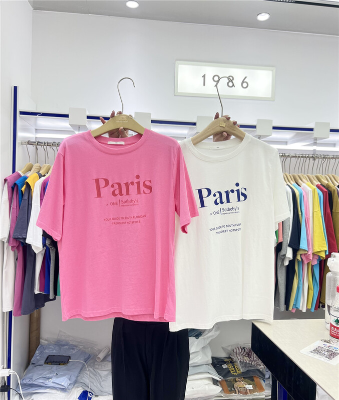 New in early summer! [1986] letter print Korean fashion short sleeve T-shirt c714# LSL