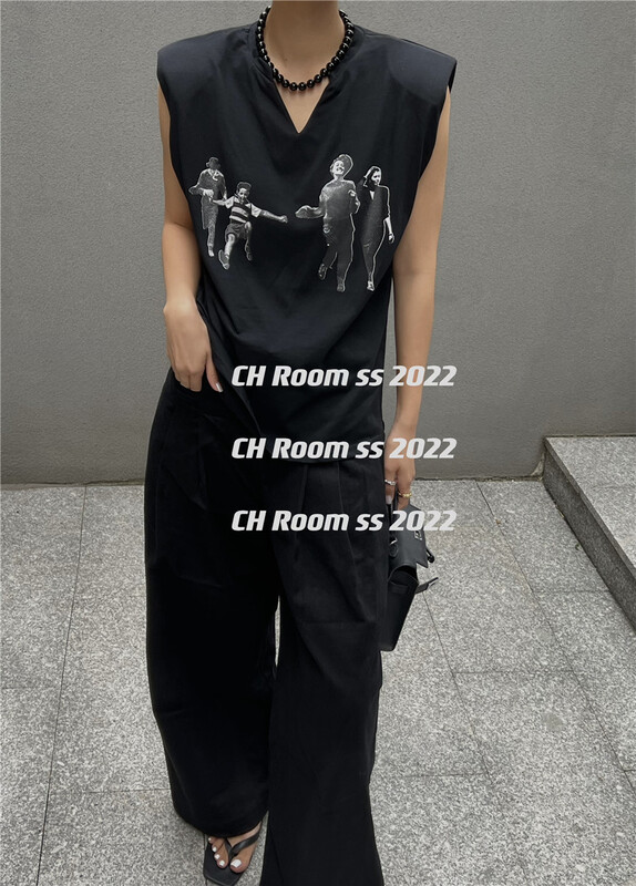 [ch watermelon family] Figure printed versatile vest / sling 8718# ozq