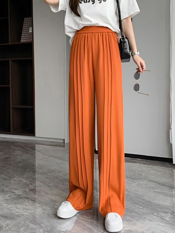 [Kiki studio] elastic waist comfortable Vintage trousers 5908# hjy