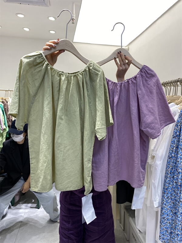 New in early summer! [sanbara] loose, simple and versatile shirt 9332# LSW