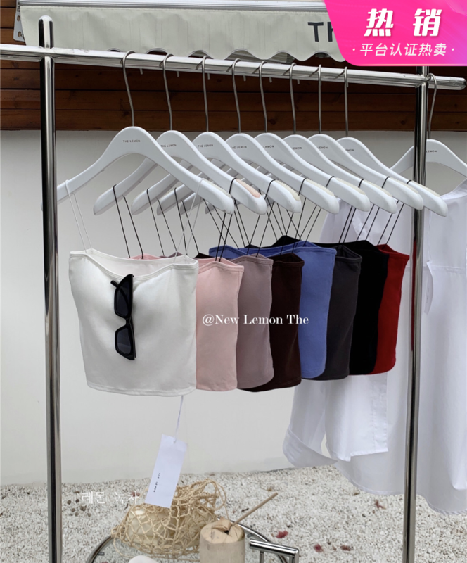 New year in early spring! [lemon green tea] basic versatile suspender vest tm-001# hjy