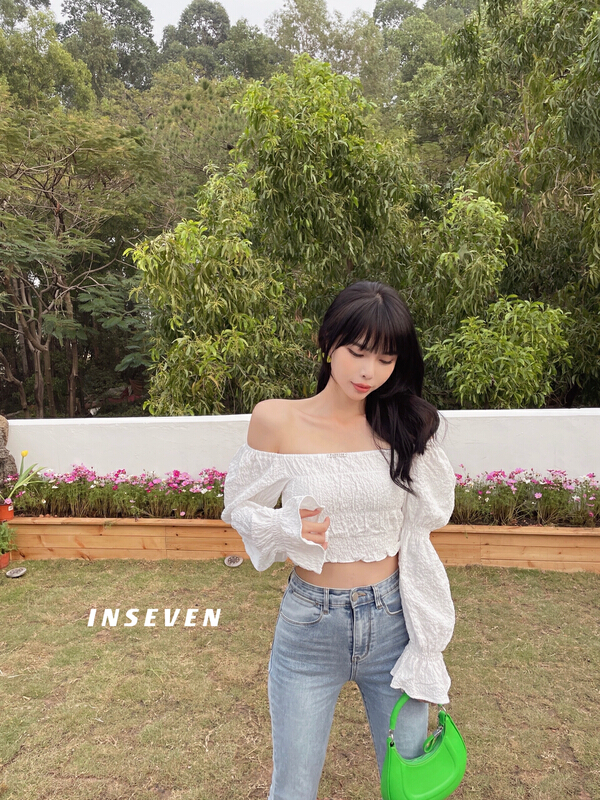 Original price 66.55! New year in early spring! [inseven] sexy slim slim off shoulder trumpet shirt 26259# ozq