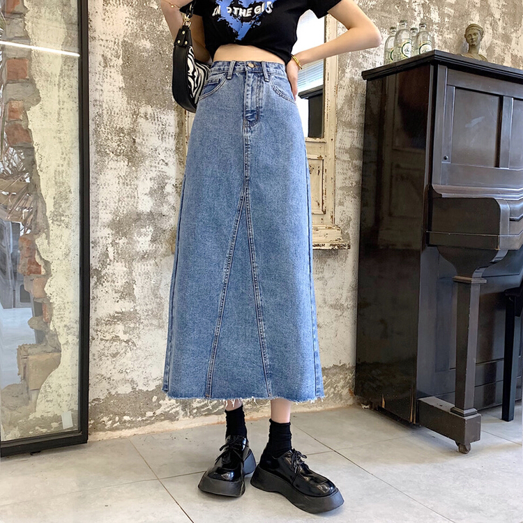 New year in early spring! [timely rain] Retro High Waist thin A-line hairline thin skirt a7015# jhy