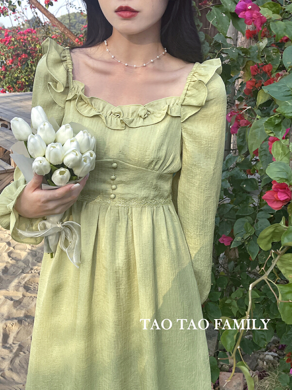 New year in early spring! [Taotao family] lady's little fresh Ruffle Dress 7016# lwy