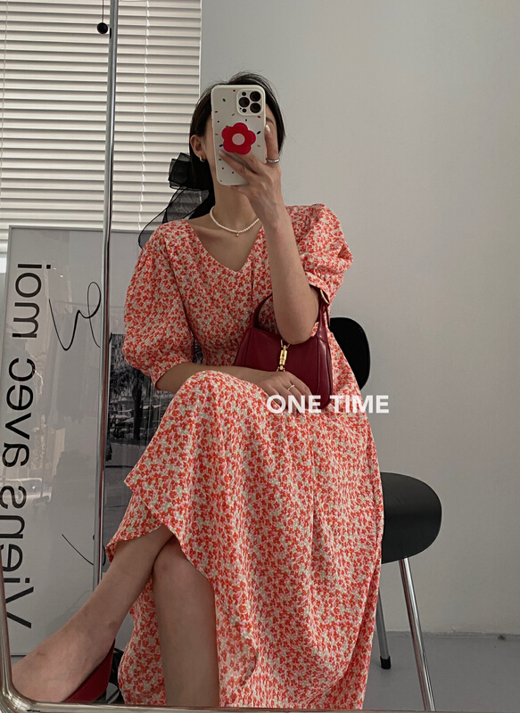 [one time] French floral dress xw5051# CLS