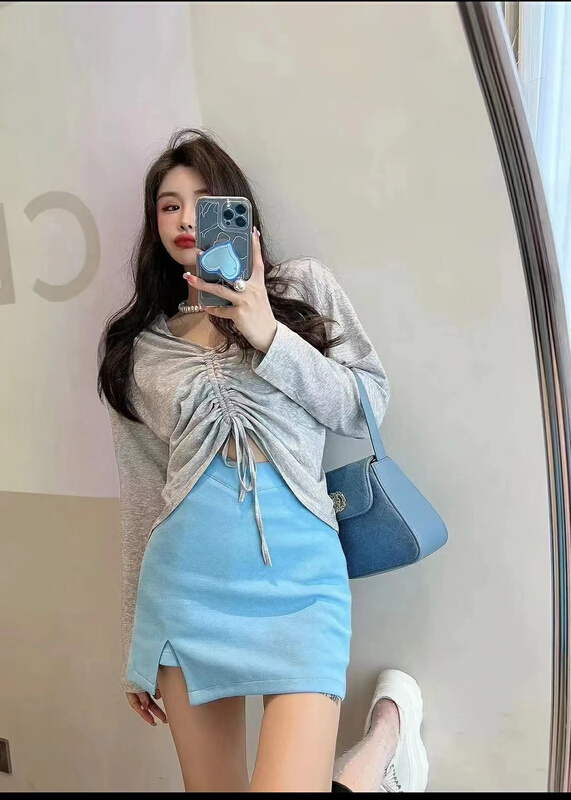 [M2 +] drawstring hooded sunscreen long sleeved T-shirt 8091-1# WTT