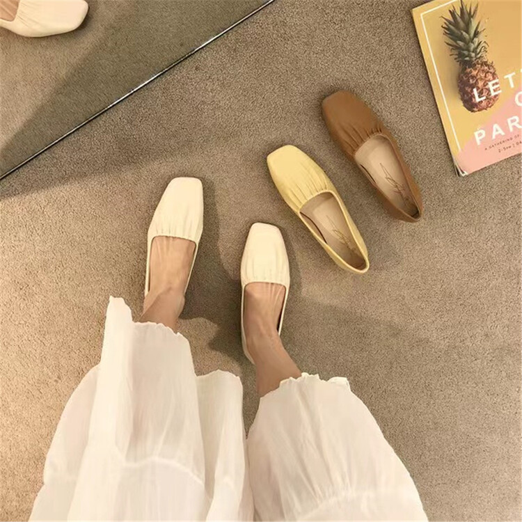 [DS. Gift] Korean style Fangtou personalized low flat heel shoes 5261# LSL