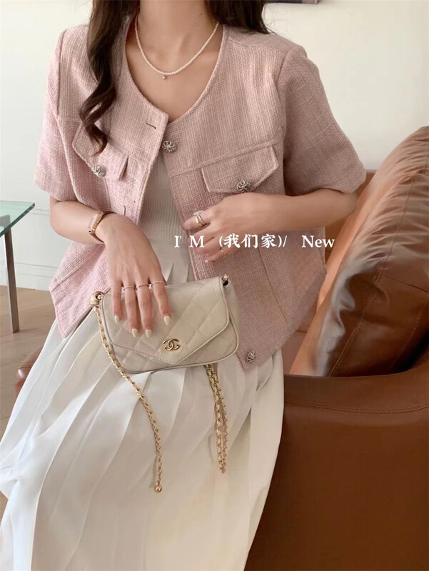 [I'm] small fragrance temperament round neck short coat 8751# cqw