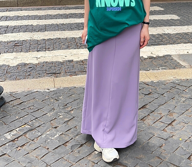 [trust me] Ladies Solid Color versatile skirt 68220# ozq