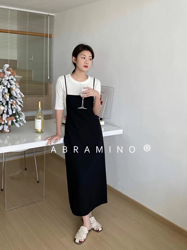 [Abra] Korean style suspender dress j89060# XJ