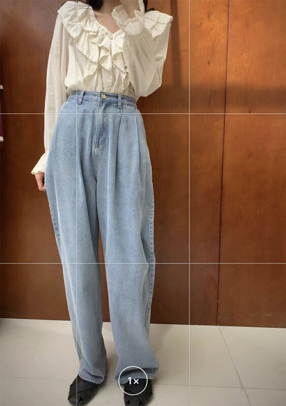 [Sicily] lazy pleated mopping jeans 99008# XJ