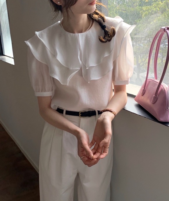 goods in stock! [larti] large lapel comfortable Korean small shirt 8245# ll