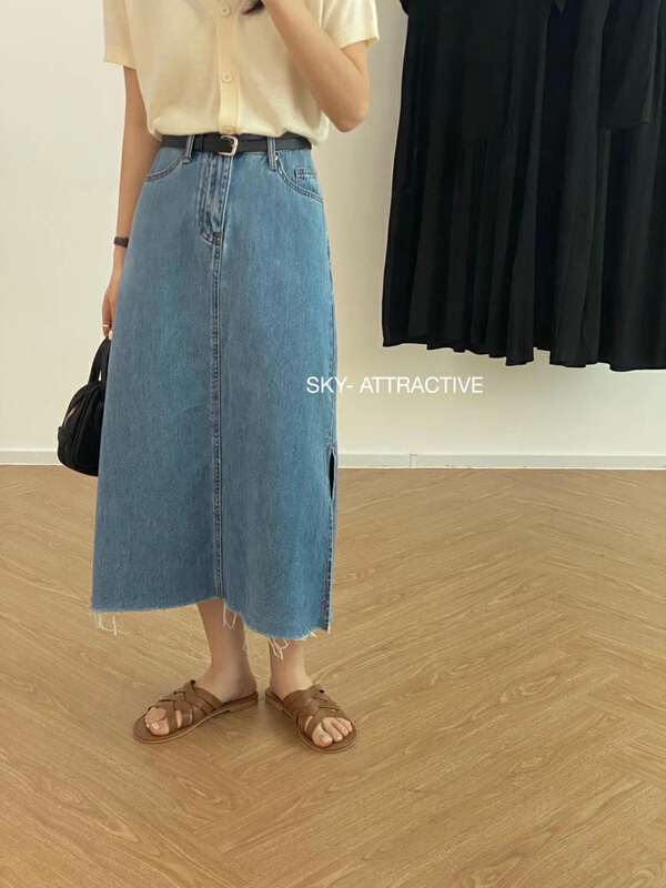New in early summer! [sky] fashionable and versatile slim skirt (with belt) 807# HBx