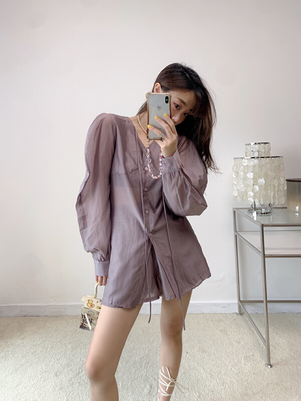 [Vanessa] copper ammonia shirt + casual pants set 6212# ozq