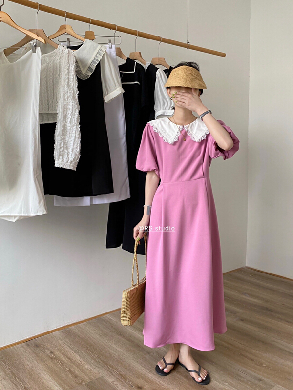 C Chen [RS] crochet doll collar pleated dress DH2069# XYY