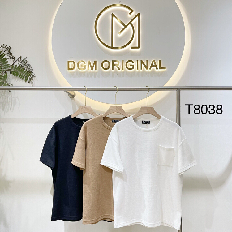 [DGM] simple, loose and breathable pocket short sleeve T-shirt t8038# ZZL