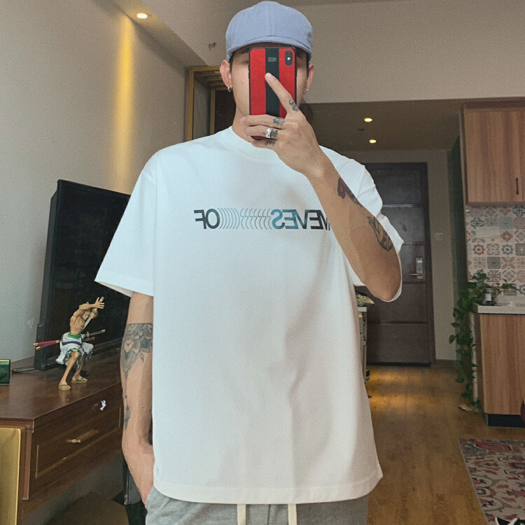 goods in stock! [TPY] 320G heavy weight temperature variable printing round neck fashionable short sleeve T-shirt 9041# ZZL
