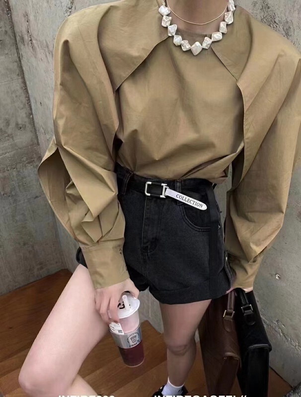 New in early summer! [show] high waist, versatile and slim denim shorts (with belt) 26099# ozq